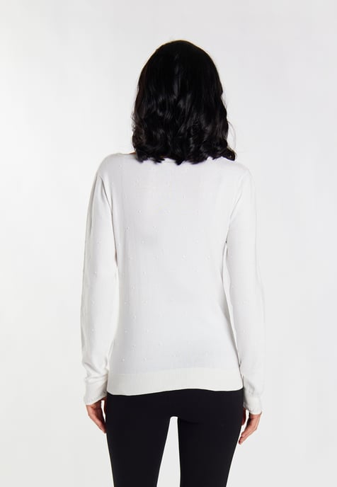 Faina Strickpullover Damen Wollweiß - Image 4