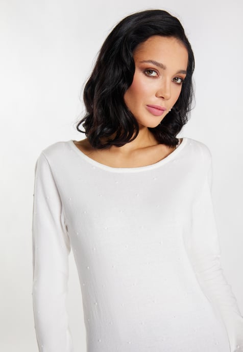 Faina Strickpullover Damen Wollweiß - Image 5