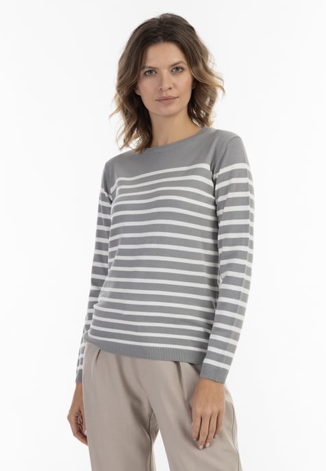 usha Strickpullover Damen grau-wollweiß - Image 3