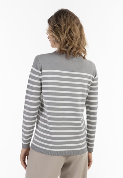 usha Strickpullover Damen grau-wollweiß - Image 4
