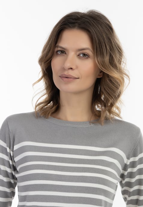 usha Strickpullover Damen grau-wollweiß - Image 5