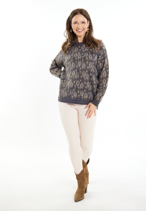 usha Strickpullover Damen Anthrazit Mehrfarbig - Image 2