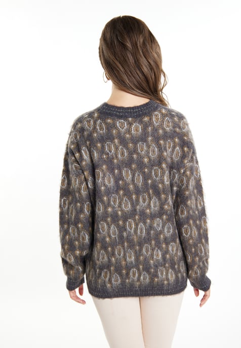 usha Strickpullover Damen Anthrazit Mehrfarbig - Image 4