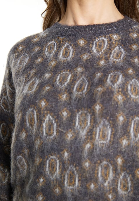 usha Strickpullover Damen Anthrazit Mehrfarbig - Image 5