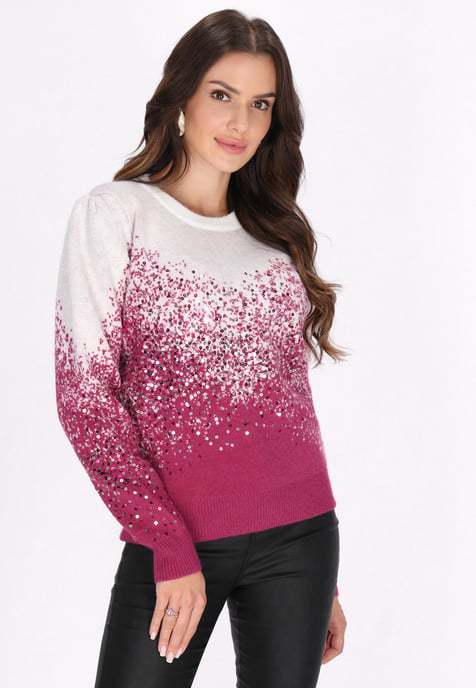 Faina Zur Seite fahren Damen WOLLWEISS FUCHSIA - Image 3