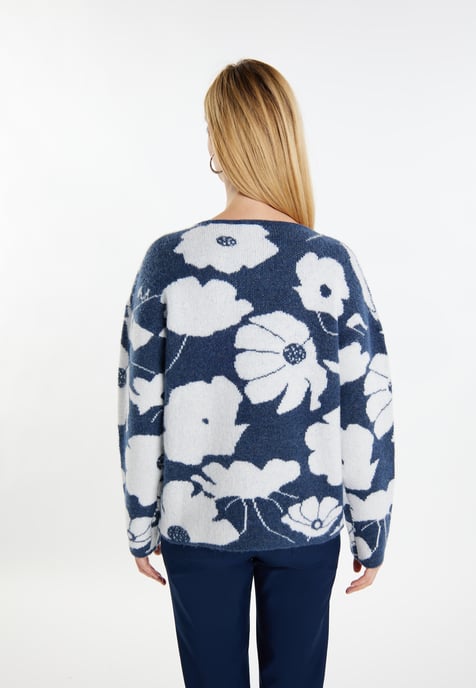 usha Strickpullover Damen marine weiss - Image 4