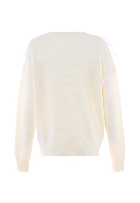 Faina Strickpullover Damen Wollweiß - Image 2