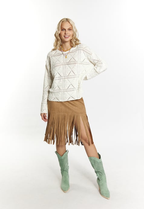 IZIA Strickpullover Damen Wollweiß - Image 2