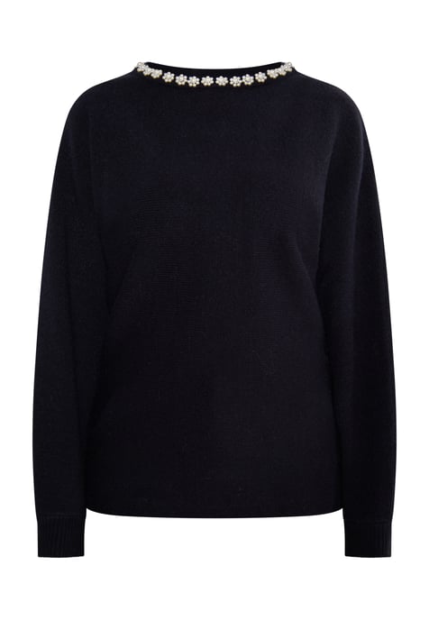 usha Pullover mit Perlen Damen schwarz - Image 1