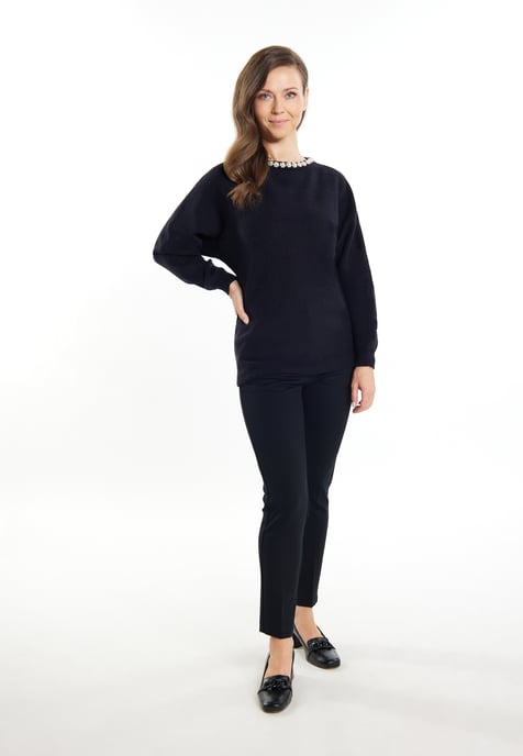 usha Pullover mit Perlen Damen schwarz - Image 2