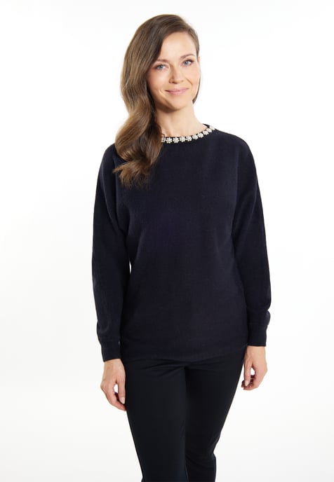 usha Pullover mit Perlen Damen schwarz - Image 3