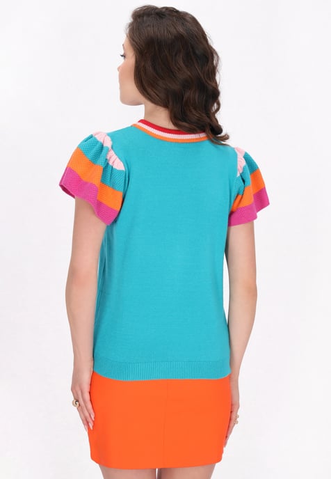 Faina Pullover Frauen Türkis - Image 4