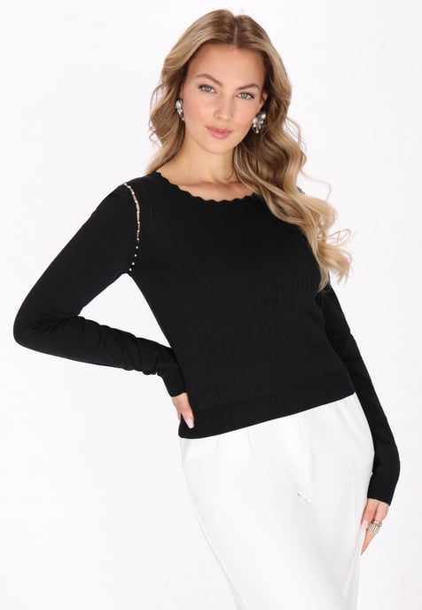 Faina Pullover Frauen Schwarz - Image 3