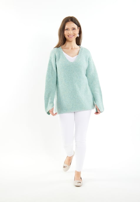usha Strickpullover Damen Eismint Melange - Image 2