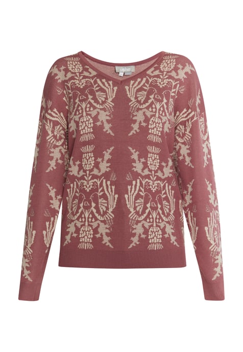 usha Strickpullover Damen Altrosa Creme - Image 1