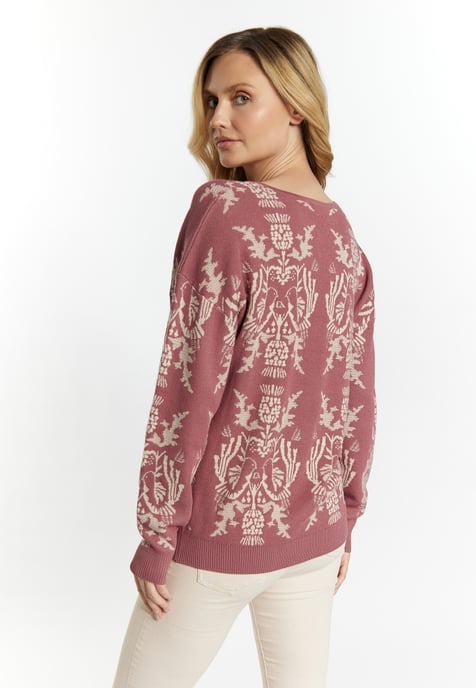 usha Strickpullover Damen Altrosa Creme - Image 4