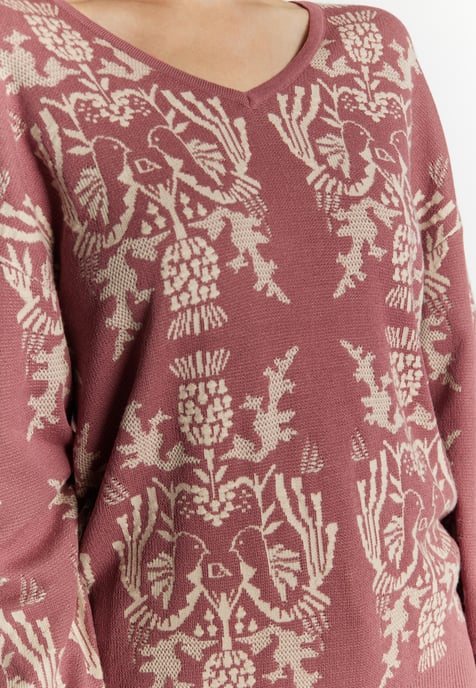 usha Strickpullover Damen Altrosa Creme - Image 5