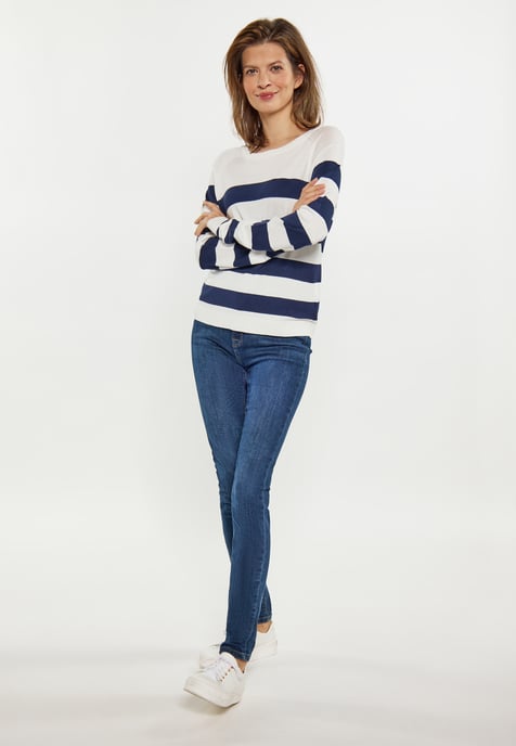 usha Zur Seite fahren Damen weiss + marine - Image 2
