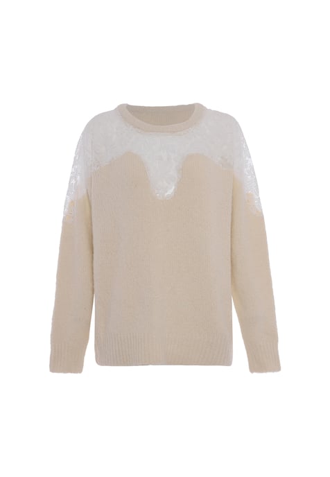 Faina Pullover Damen Wollweiß - Image 1