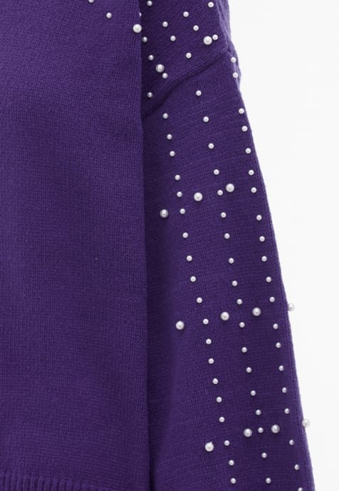 Faina Pullover mit Perlenverzierung für Damen - Lila - Image 3