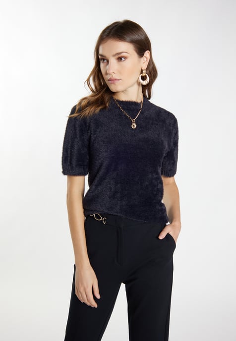 Faina Strickpullover Damen schwarz - Image 3