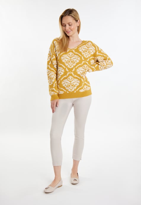 usha Strickpullover Damen Curry Mehrfarbig - Image 2