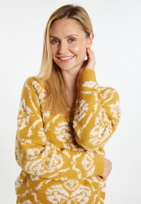 usha Strickpullover Damen Curry Mehrfarbig - Image 5