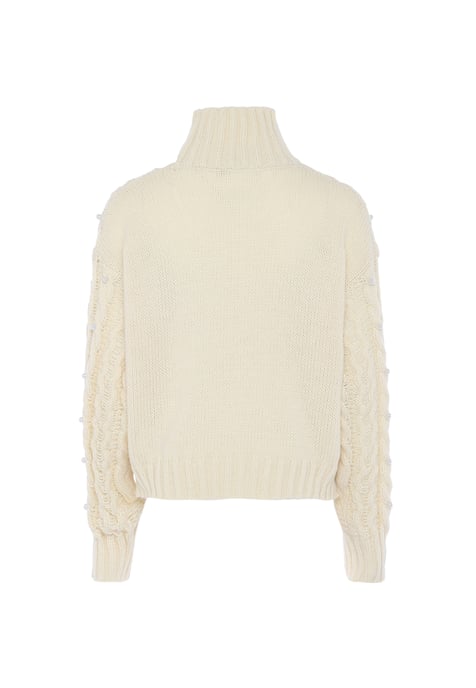 Faina Pullover mit Perlen Damen Wollweiß - Image 2