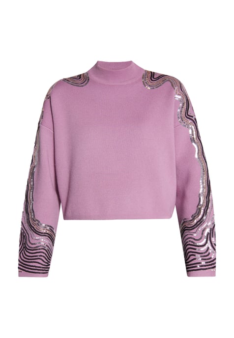 Faina Strickpullover mit Pailletten Damen Mauve - Image 1
