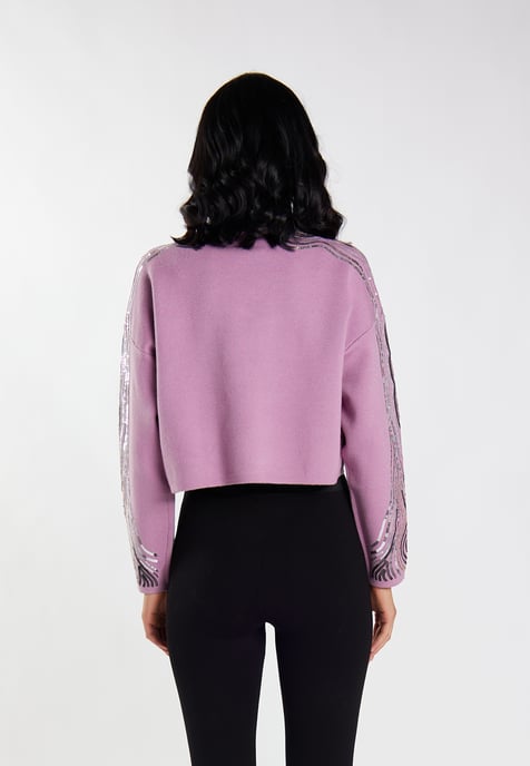 Faina Strickpullover mit Pailletten Damen Mauve - Image 4