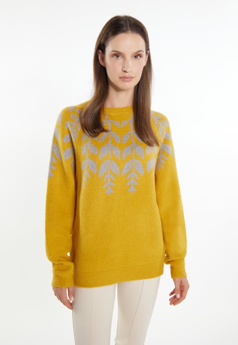 usha Strickpullover Damen Curry Mehrfarbig - Image 3
