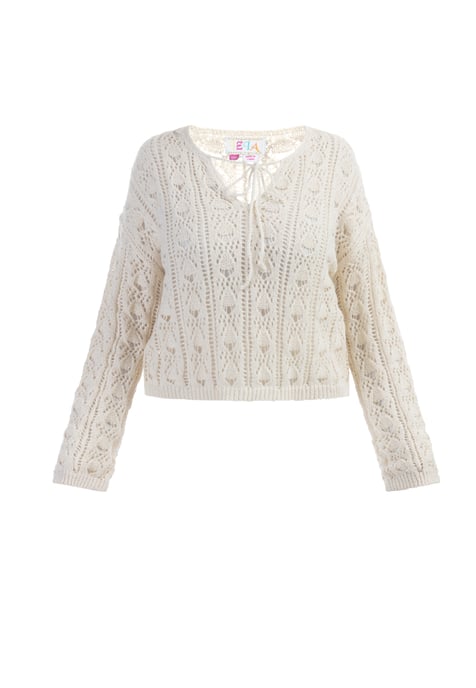 IZIA Strickpullover Damen Wollweiß - Image 1
