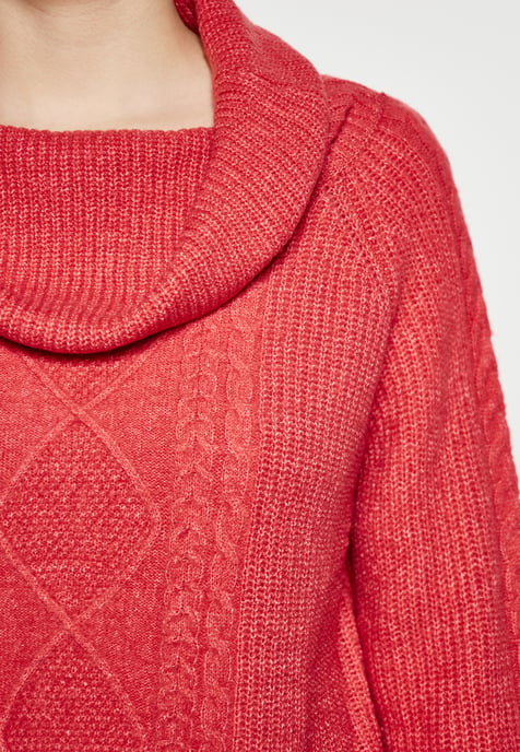 usha Strickpullover Damen Vintage Rot - Image 3