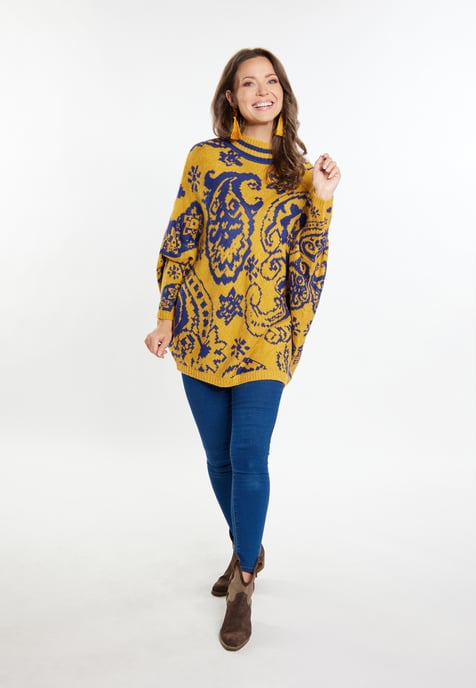 usha Poncho-Pullover Damen Curry - Image 2