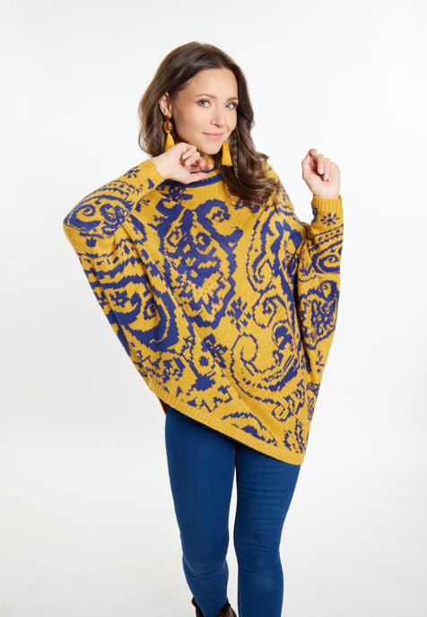 usha Poncho-Pullover Damen Curry - Image 3