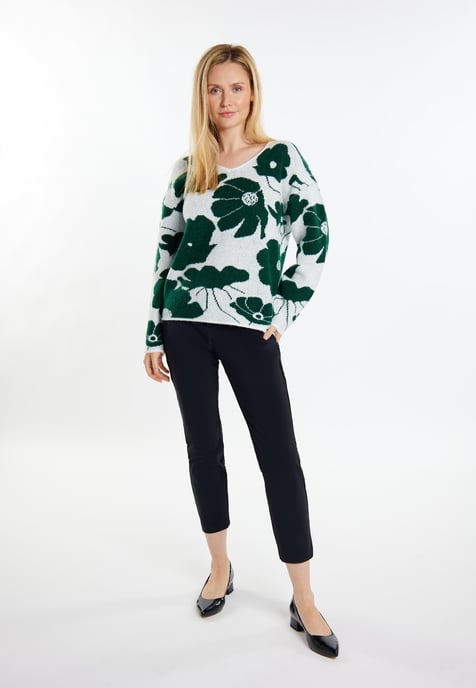 usha Strickpullover Damen Weiß Grün - Image 2