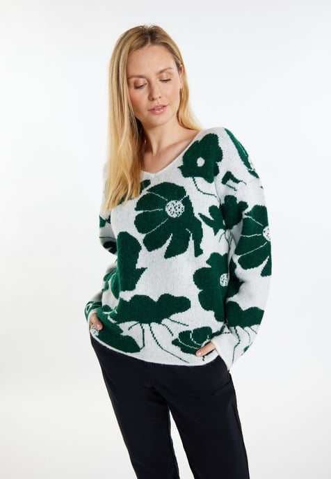 usha Strickpullover Damen Weiß Grün - Image 3