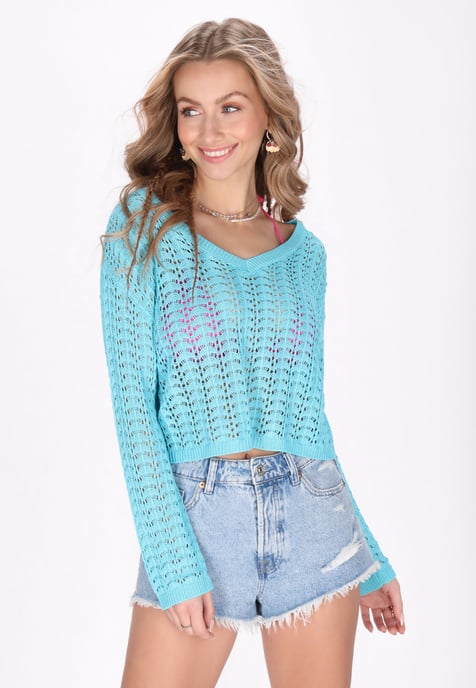 IZIA Pullover Frauen Türkis - Image 3