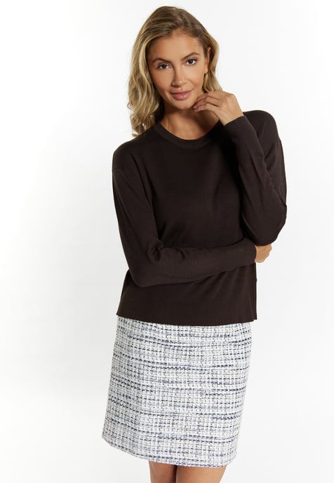 Faina Strickpullover Damen dunkelbraun - Image 3
