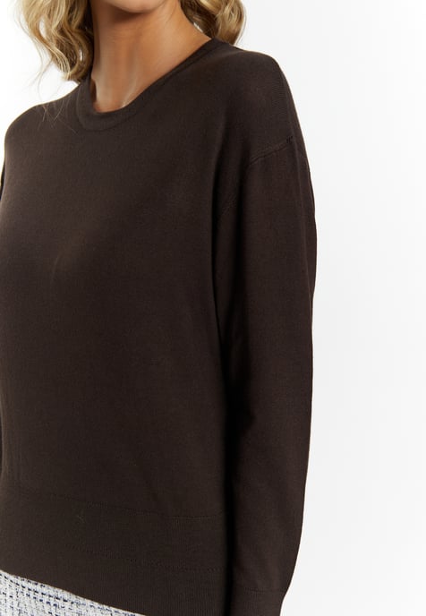 Faina Strickpullover Damen dunkelbraun - Image 5