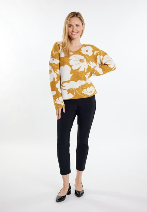 usha Strickpullover Damen Curry Weiss - Image 2