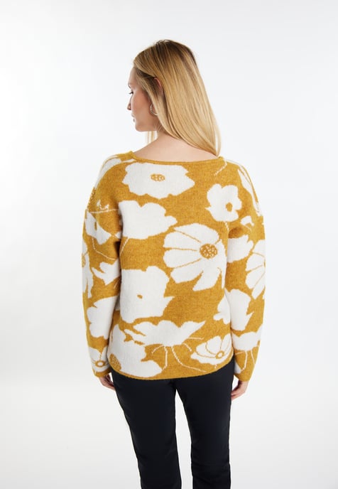 usha Strickpullover Damen Curry Weiss - Image 4