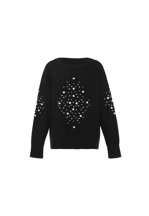 Faina Strickpullover Damen schwarz - Image 1