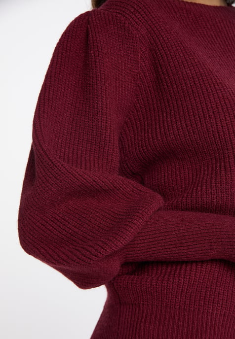 Faina Strickpullover Damen Dunkelkirschrot - Image 5