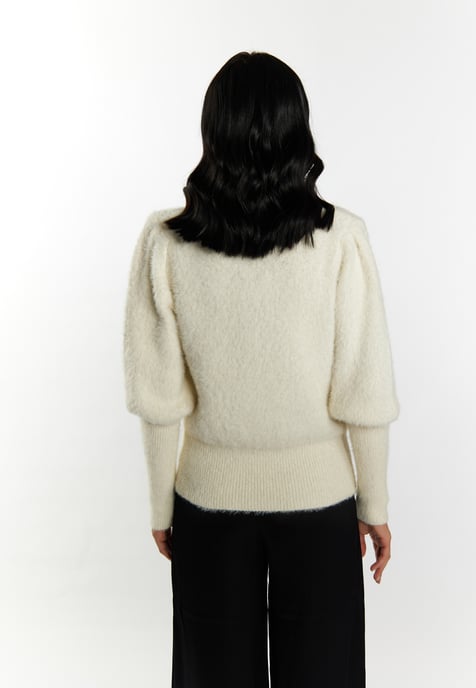 Faina Strickpullover Damen Wollweiß - Image 4