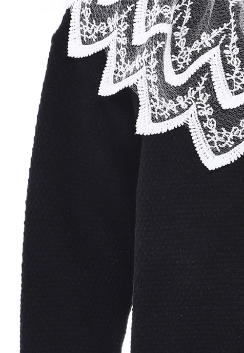 Faina Strickpullover Damen schwarz - Image 3
