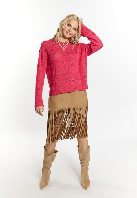 IZIA Strickpullover Damen Rosa - Image 2