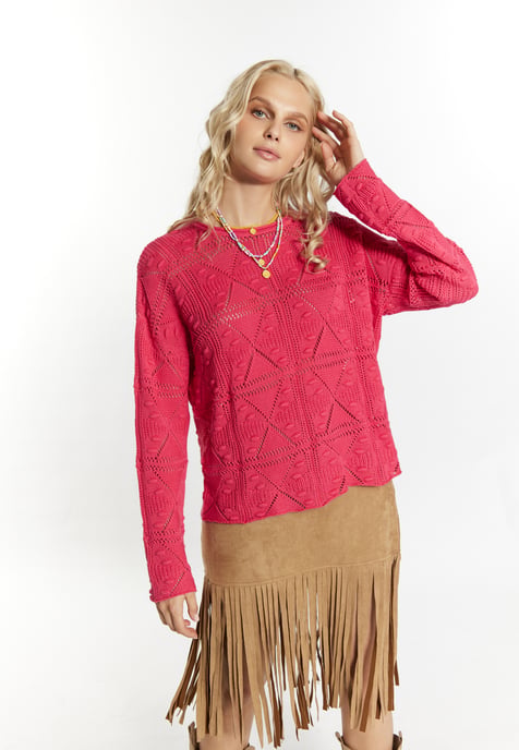 IZIA Strickpullover Damen Rosa - Image 3