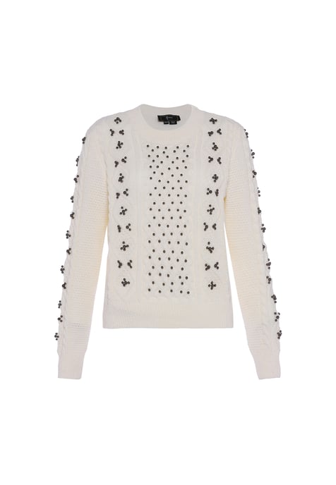 Faina Pullover Damen Wollweiß - Image 1