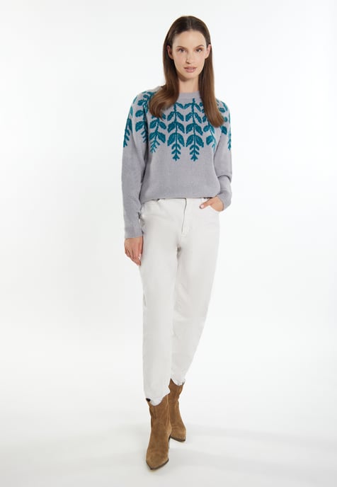 usha Strickpullover Damen Grau Mehrfarbig - Image 2